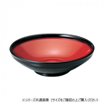 福井クラフト　8.5寸ふる里鉢 黒内朱 45015090