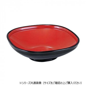 福井クラフト　8.5寸角ふるさと鉢 黒内朱 45023330