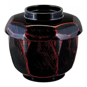 福井クラフト　TA荒彫亀甲飯器曙内黒 33102340