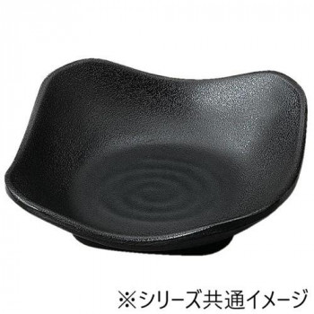 福井クラフト　メラミン9.1角隅切羽反皿　黒マット 75005550