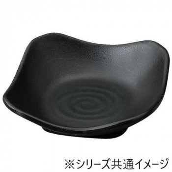 福井クラフト　13.4角隅切羽反皿黒マット 75005570