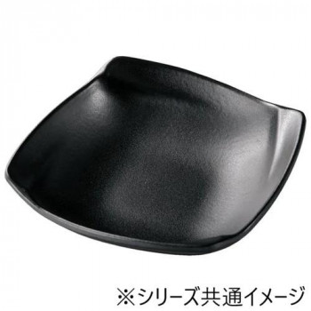 福井クラフト　メラミン15.4ひねり四方折り目鉢黒マット 51024740