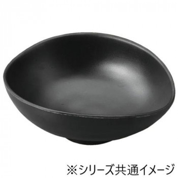 福井クラフト　メラミン20.2楕円たわみ内筋鉢　黒マット 75005740
