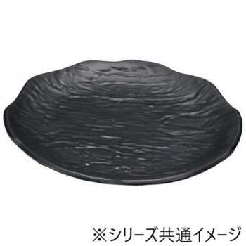 福井クラフト　クレーター丸皿 黒マット30.0cm 51361360