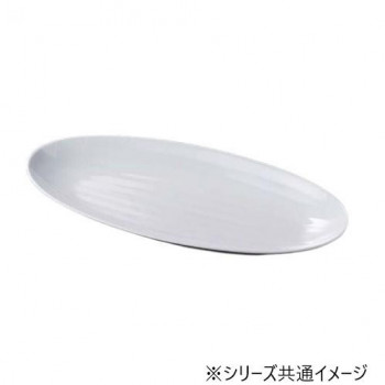 福井クラフト　49cm筋目葉盛皿　白グロス 83361120