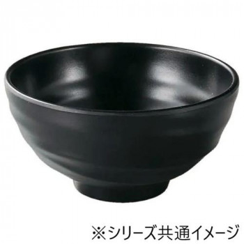 福井クラフト　メラミンφ13.9ロクロ目ひねり麺鉢黒マット 51025290