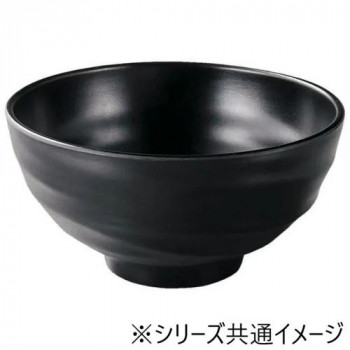 福井クラフト　メラミンφ16.4ロクロ目ひねり麺鉢黒マット 51025310