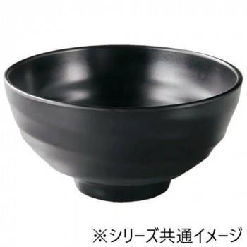 福井クラフト　メラミンφ18.9ロクロ目ひねり麺鉢黒マット 51025320