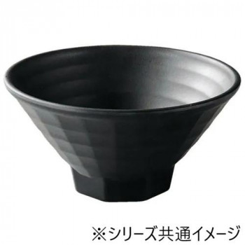 福井クラフト　メラミンφ17.8八角高台格子麺鉢黒マット 51025340
