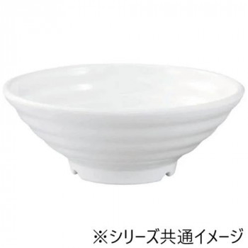 福井クラフト　メラミンφ17.5福寿太ロクロ目麺鉢白グロス 51025690