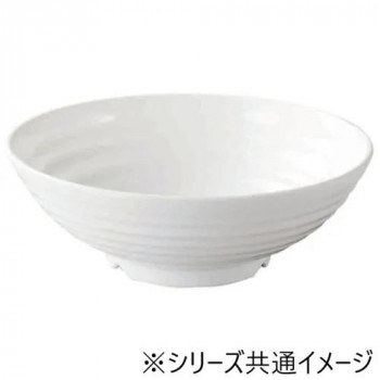 福井クラフト　メラミンφ19.0羽衣千筋麺鉢白グロス 51025260