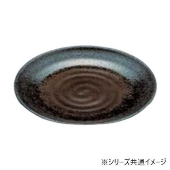 福井クラフト　尺0寸神龍皿盛鉢 黒釉流し 51402441