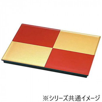 福井クラフト　25cm長角フラットプレート朱金市松 51311120