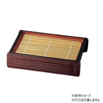福井クラフト　線筋長角ザル 溜内朱 枠 45050610