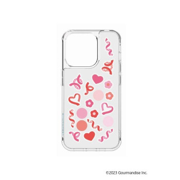 SHOWCASE+ iPhone15 Pro対応ケース (アクリルパーツ付き) ピンク＆レッド SWC-18PR