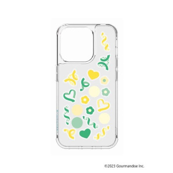 SHOWCASE+ iPhone15 Pro対応ケース (アクリルパーツ付き) イエロー＆グリーン SWC-18YG