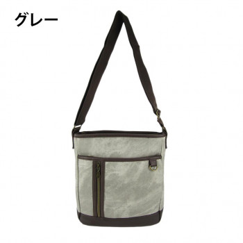 優美社　1855-00　CUBIC CORE （キュービックコア） デニムPU縦型ショルダーバッグ  グレー