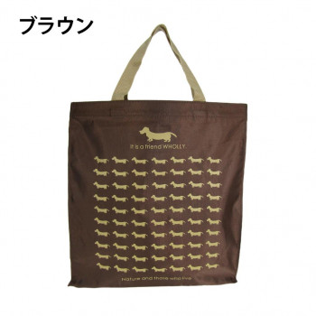 優美社　3L13-01　WHOLLY （ウォーリー） プリント角型手提げ大  ブラウン
