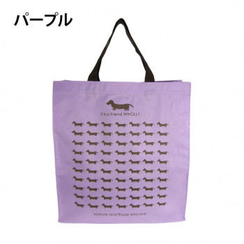 優美社　3L13-01　WHOLLY （ウォーリー） プリント角型手提げ大  パープル