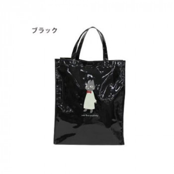 優美社　5M94-01　neko ningen （ネコニンゲン） 防水 エナメルトートバッグ  ブラック