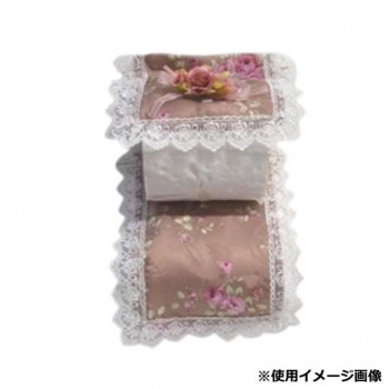 ローズ柄トイレットペーパーホルダー ベージュ　QSI-2209BE-F