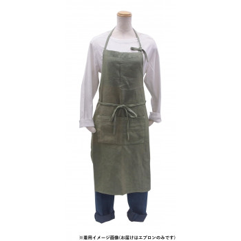 リネン エプロン オリーブ KI057545