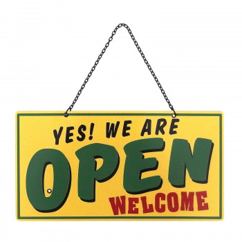 メタルOPEN/CLOSEサイン RESUME TIME GR/YE DE057552