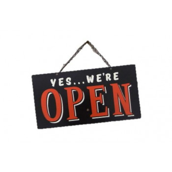メタルOPEN/CLOSEサイン RESUME TIME BK/OR DE057569