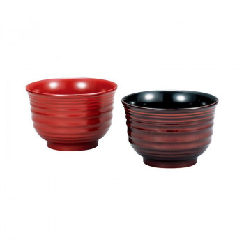 まえじゅう漆器 J-Story 筋入汁椀ペア 漆 5T-341