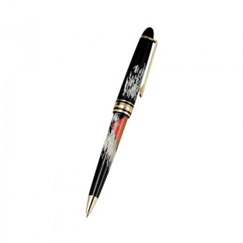 まえじゅう漆器 漆芸ボールペン 赤富士(B)桐箱入 4L-611
