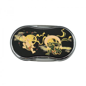 まえじゅう漆器 漆芸LEDルーペ 風神雷神 (B) 4L-223