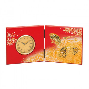 まえじゅう漆器 京雅 屏風時計 7W-285
