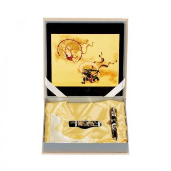 まえじゅう漆器 ステーショナリー4点セット 風神雷神(B) 8V-363