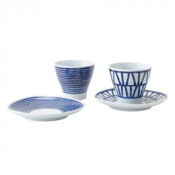 西海陶器 藍玉 カップ＆トレーペア 20997