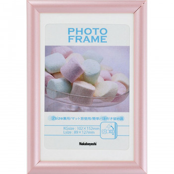 ナカバヤシ　PVCフォトフレーム/KG・L/ピンク　フ-TPS-201-P