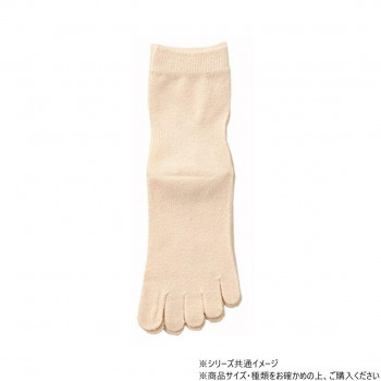 神戸生絲　婦人シルク5本指ソックス22-24cm  3190  生成