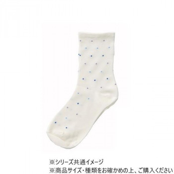 神戸生絲　婦人ゴムなし柄すべり止めソックス(ドット)22-24cm  3336  オフホワイト