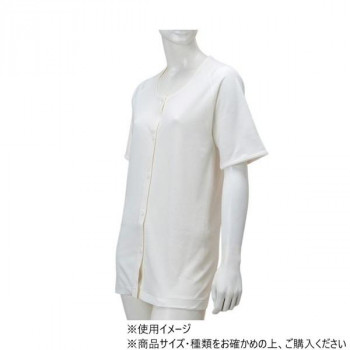 神戸生絲　婦人前開き5分袖(ボタン式)M  No.51V  ボタン肌着 オフ白