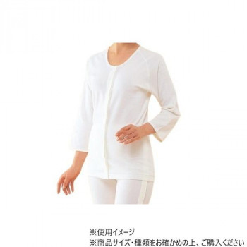 神戸生絲　婦人前開き7分袖(ホック式)S  No.50F  ワンタッチ肌着オフ白