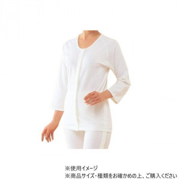 神戸生絲　婦人前開き7分袖(ホック式)M  No.50F  ワンタッチ肌着オフ白