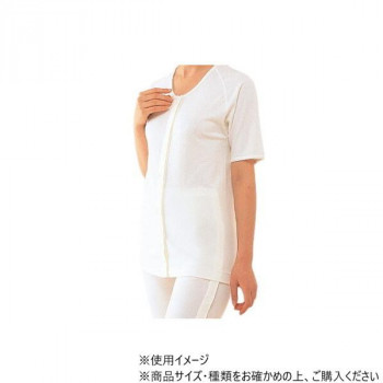 神戸生絲　婦人前開き5分袖(マジック式)M  No.51  ワンタッチ肌着オフ白