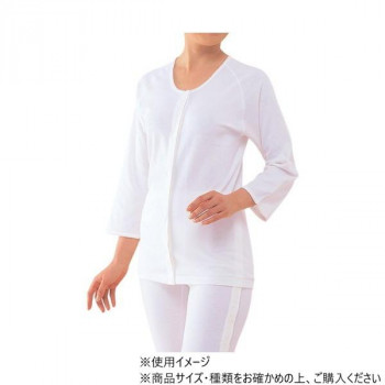 神戸生絲　婦人前開き7分袖(マジック式)LL  MU50  ワンタッチ肌着　　白