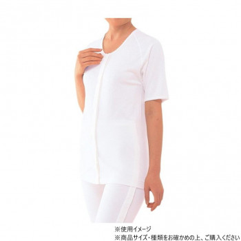 神戸生絲　婦人前開き5分袖(マジック式)L  MU51  ワンタッチ肌着  ピンク