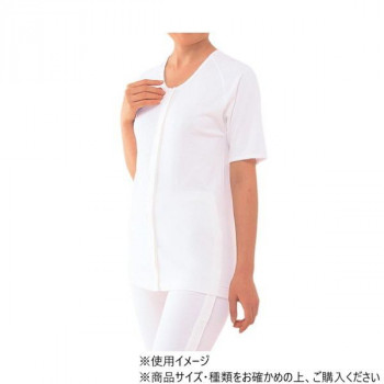 神戸生絲　婦人前開き5分袖(ホック式)L  MU51F  ワンタッチ肌着　　白