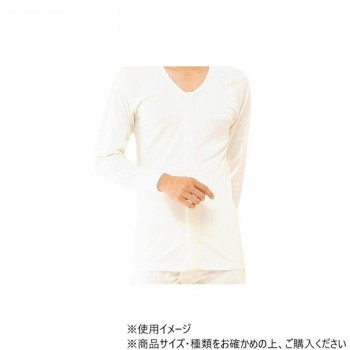 神戸生絲　紳士・婦人共用/前開き長袖L  MU19  ワンタッチ肌着　　白