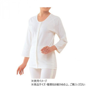 神戸生絲　TioTio/婦人前開き7分袖(マジック式)M  TT50  ワンタッチ肌着　オフ白