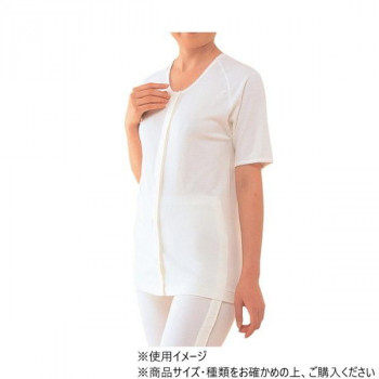 神戸生絲　TioTio/婦人前開き3分袖(マジック式)M  TT51  ワンタッチ肌着　オフ白