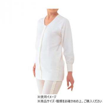 神戸生絲　婦人キルト/前開き長袖(ホック式)LL  BM2F   保温肌着　オフ白