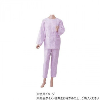 神戸生絲　婦人楽らくガーゼパジャマ(春夏用・長袖)M  No.901  パープル  花柄