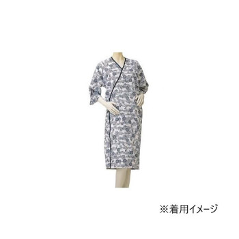 神戸生絲　婦人ガーゼ合わせ(ラグラン袖・湯上り)M  No.72  コン  花柄